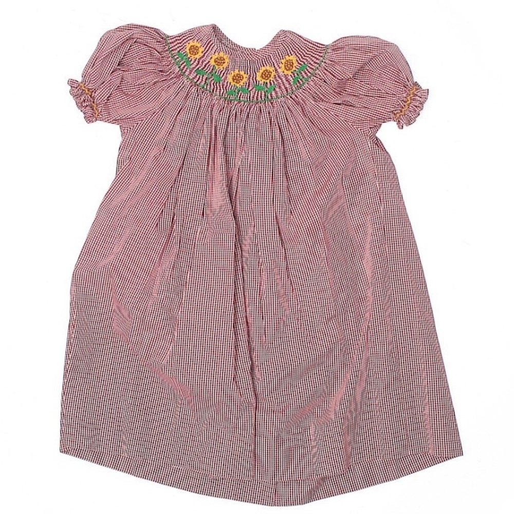 NWOT Remember Nguyen Smocked Sunflower Gingham